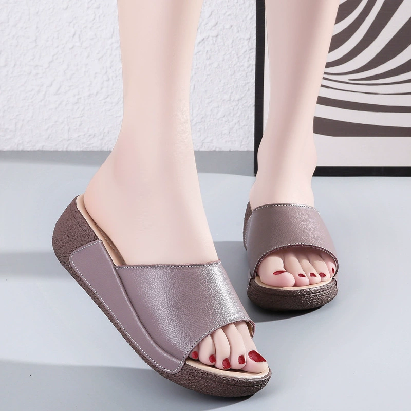 Summer slippers platform for leisure, footwear, sandals, plus size