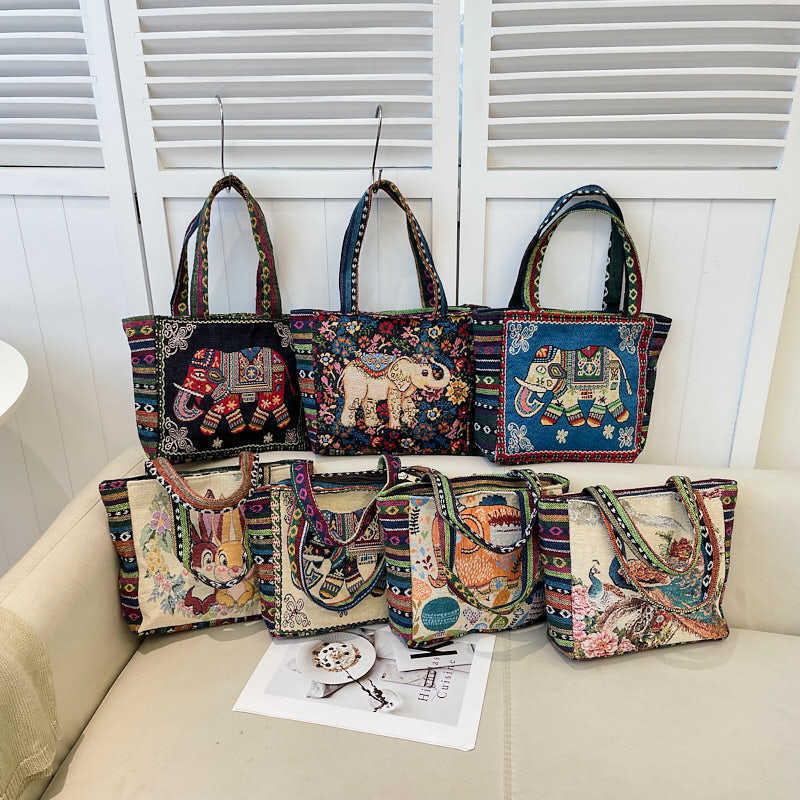 retro capacious ethnic one-shoulder bag