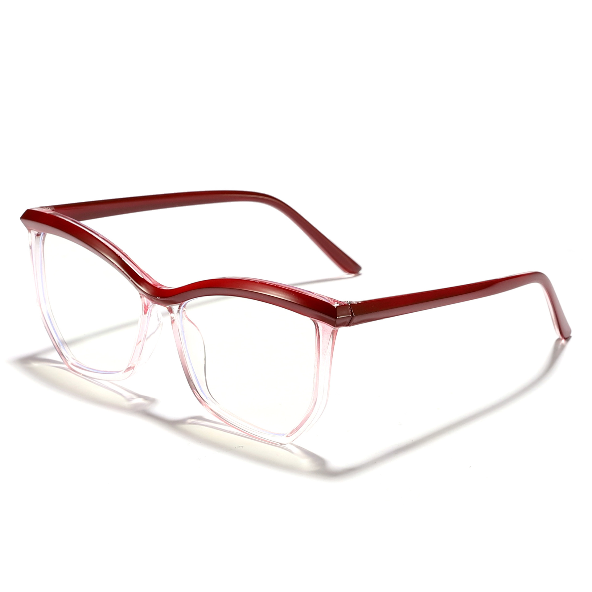 Marco de gafas de cejas transfronterizo antiazul espejo plano poligonal irregular marco de gafas de maquillaje europeo y americano puede equiparse con miopía