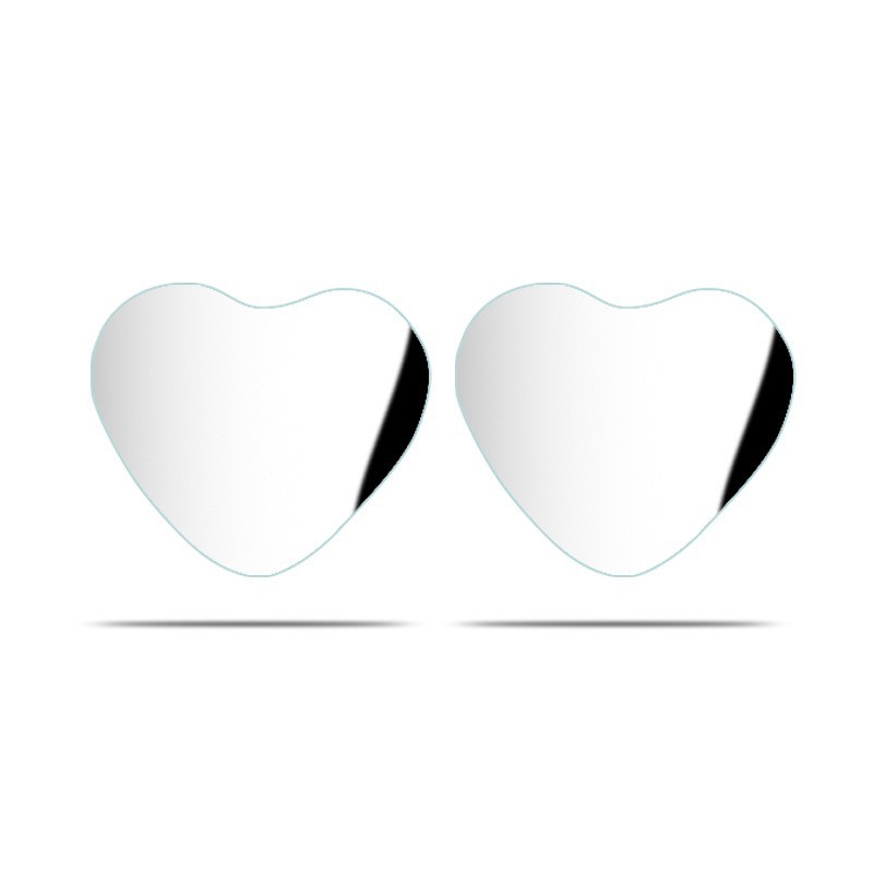 Cross-Border Car Edgeless Heart-Shaped Mirror 360-Degree Reversing Convex Mirror Rear View Rotating Peach Heart Glass Mirror Blind Spot Elimination