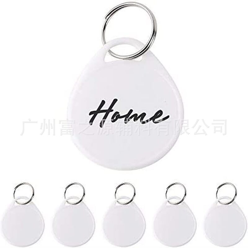 100 Pack 1.5 Inch Tough Plastic Key Tags Sturdy Round White Item Identifiers with Blank Paper Label Stickers and Split Rings 