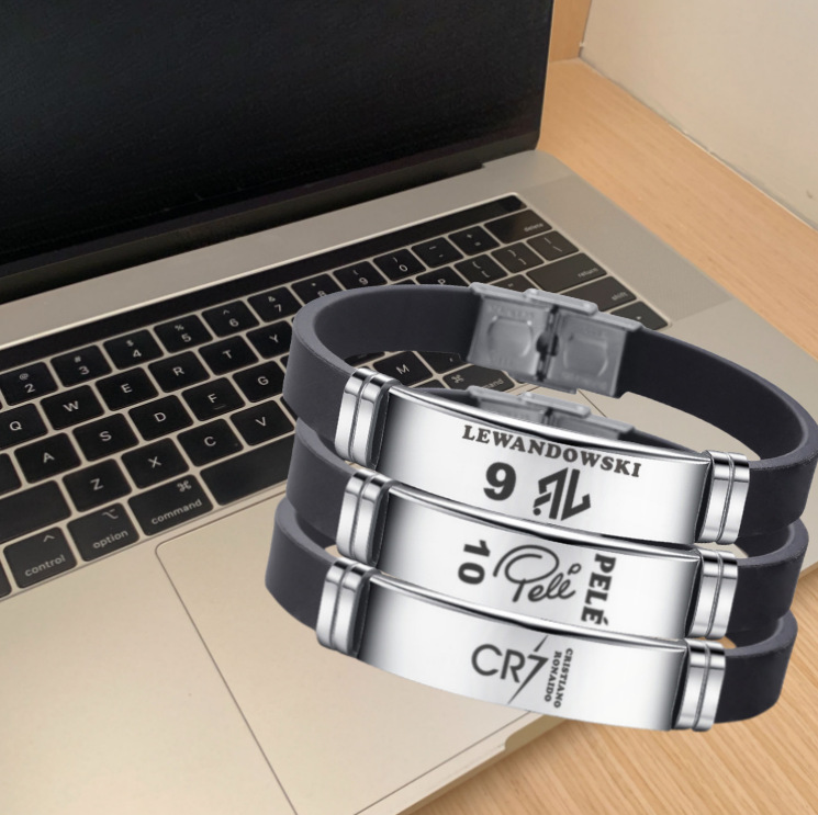 Stainless steel football club sports silicone bracelet Akaki chi no…