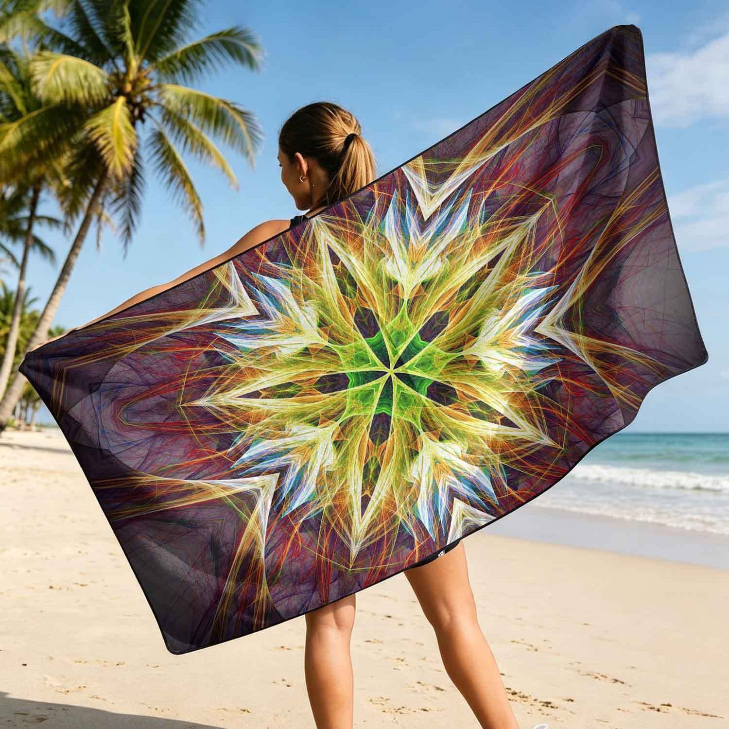 Geometric Bath Towel Car Seat Cover 2-in-1 Microfiber Outdoor Beach Car Dual-Use Universal Seat Cushion