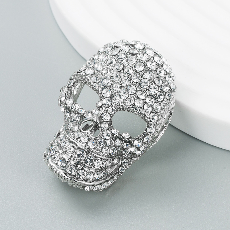 Fashion Skull Alloy Inlay Rhinestone Brooches display picture 5