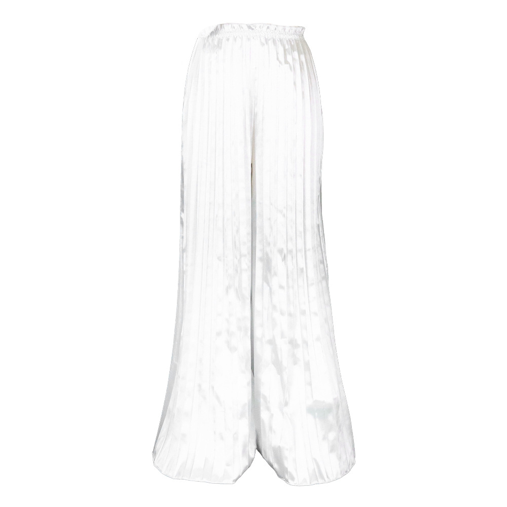 D361 Amazon AliExpress transfronterizo verano europeo y americano ropa de mujer color sólido casual pantalones de pierna ancha plisados sueltos pantalones africanos image 8
