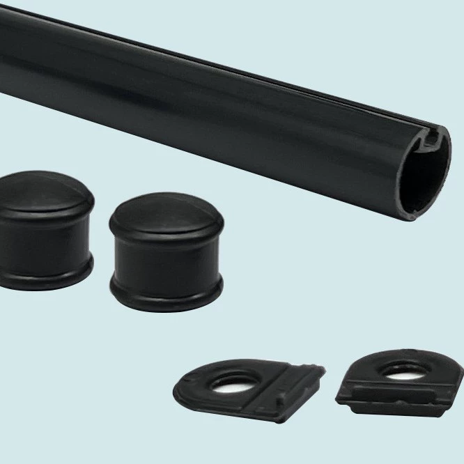 Round poster PVC, black plastic scroll