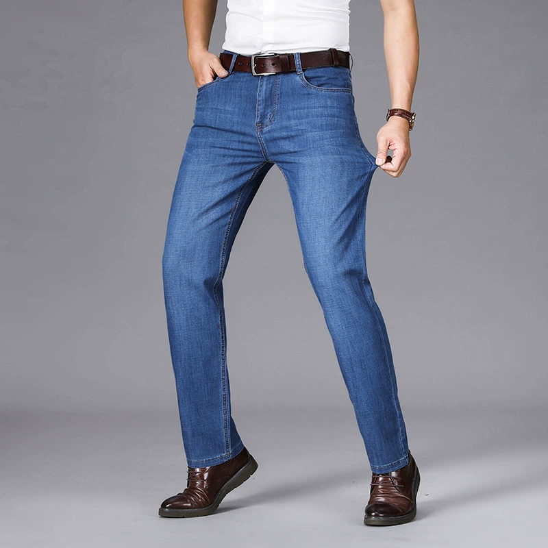 Thin jeans, elastic classic suit jacket, casual trousers, loose straight fit, high waist