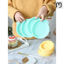 雨立彩虹蛋糕模具4/6/8寸硅胶慕斯分层四寸圆烤盘烤箱用家用烘焙