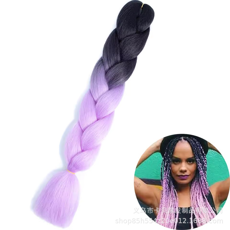 Xuchang pelucas al por mayor seda de alta temperatura teñido africano gran trenza jumbobraid fibra química colorida trenza sucia venta caliente