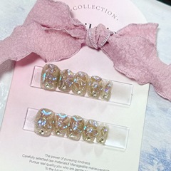 新款簡約氣質爆閃ins風高級暗夜魅影紫帶鑽純手工光療穿戴甲貼