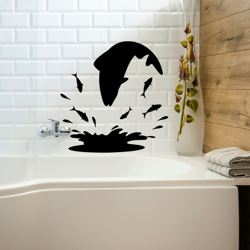 A Variety of Pure Color Creative Underwater World Animal Bathtub Stickers Bathroom Home Background Wall Decoration Wall Stickers