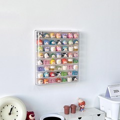 Moe Particle Wall-Mounted Mini Shelf Action Figure Display Cabinet Blind Box Display Rack Storage Transparent Acrylic Showcase