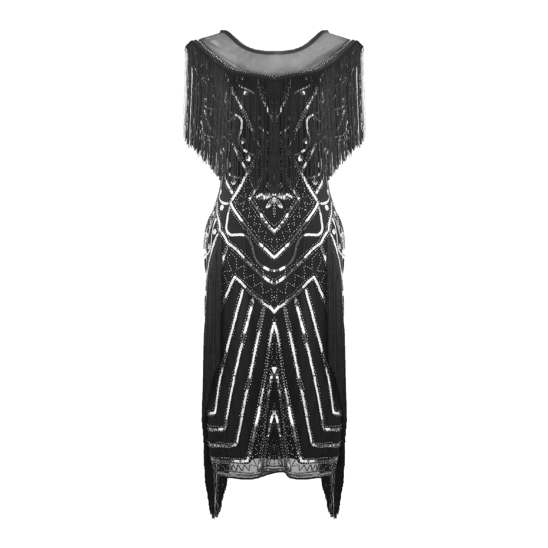 1920s复古亮片流苏连衣裙女盖茨比高端宴会派对晚礼服亚马逊跨境