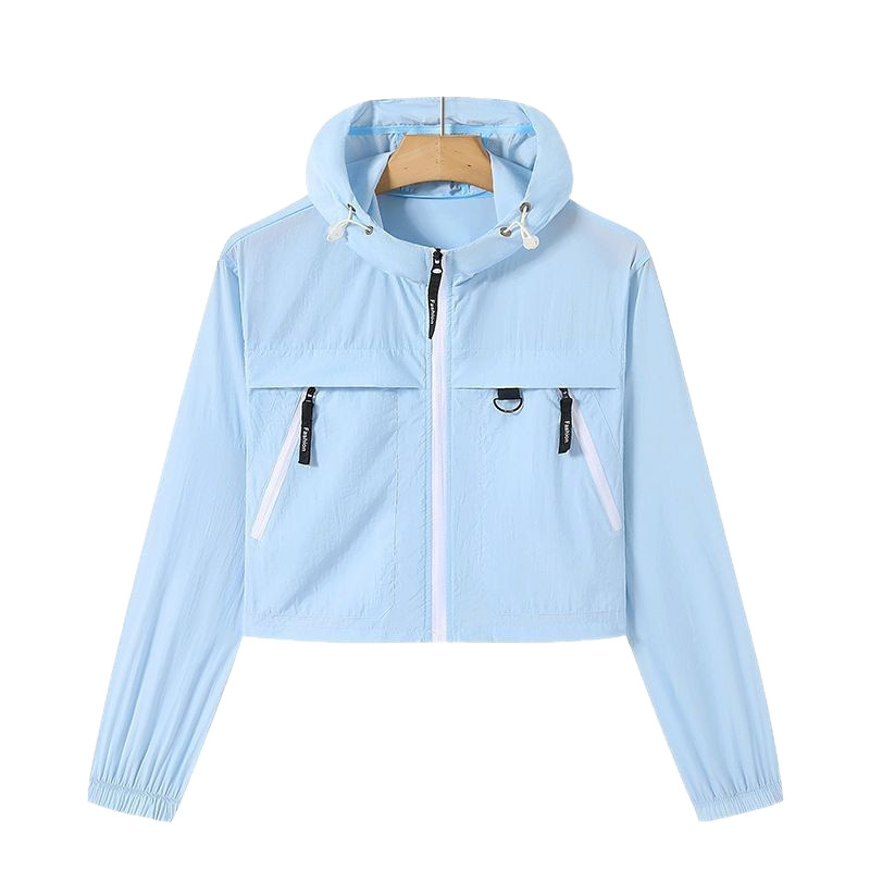 2025 nueva ropa de protección solar de verano de alta calidad, deportes al aire libre, seda de hielo, capucha transpirable para mujer