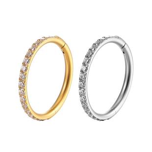 316L stainless steel puncture jewelry G23 bottom zircon ring closed ring seamless nose ring multifunctional cartilage earrings