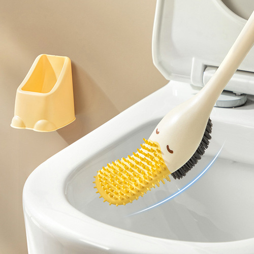 Duck duck toilet brush without dead ends household toilet brush wall-mounted bathroom long-handled brush set cleaning toilet brush