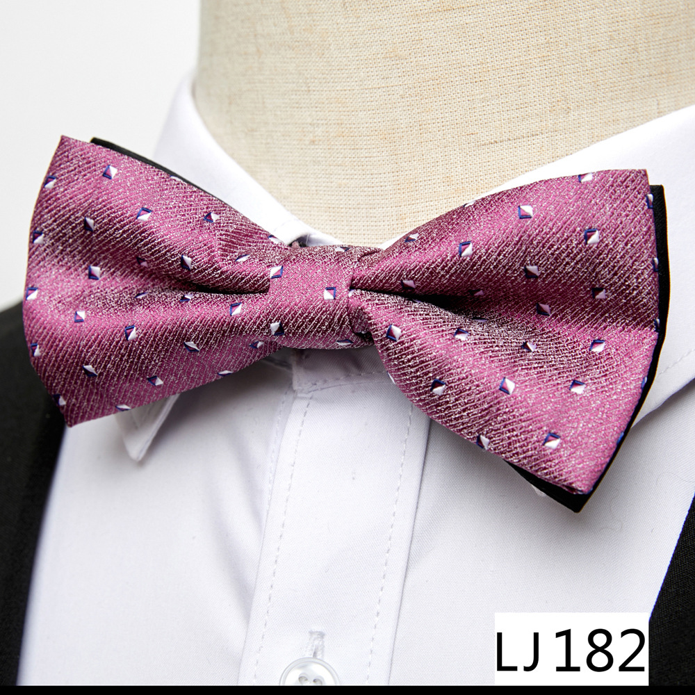 Cravatta formale da uomo con fiocco in seta poliestere con nuovo motivo_voghion.com