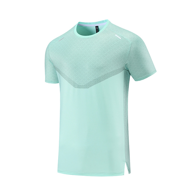 Verano de los hombres de negocios casual de secado rápido ropa de seda de hielo de manga corta deportes cuello redondo Camiseta de la aptitud UA misma camiseta impresa LOGOTIPO