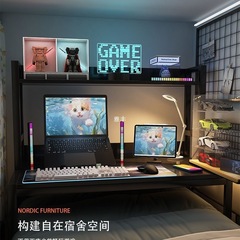 宿舍神器床上钢架笔记本桌飘窗大学生书桌床头置物架上铺电脑桌