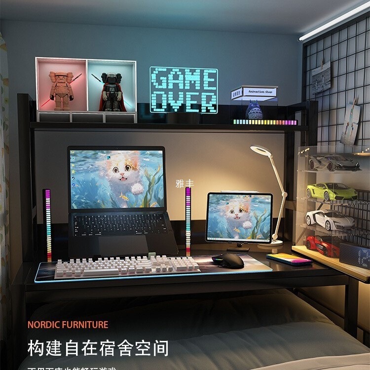 Dormitory Artifact Bed Steel Frame Notebook Table Bay Window College Student Desk Bedside Storage Rack Upper Bunk Computer Table