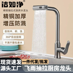 全銅引き出し蛇口キッチン引き出し式冷熱蛇口家庭用洗面器飛雨伸縮自在蛇口