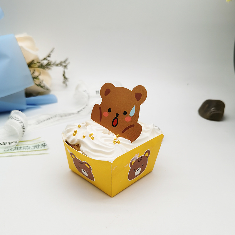 ベーキングケーキペーパートレイ、カップ、マフィンカップ、大、中、小、雪梅ニアン、丸型耐油紙パッド、青団イチゴベース|undefined