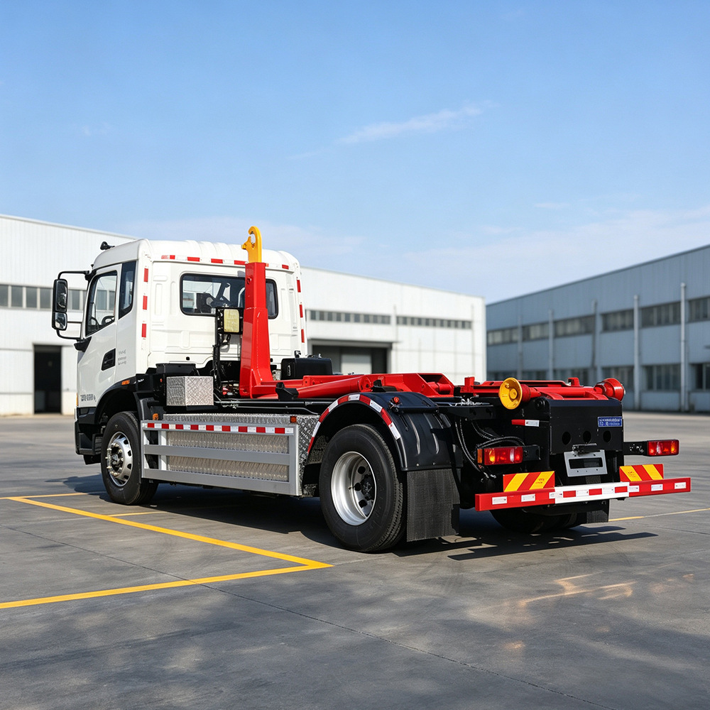 Pure electric detachable garbage truck, 18-ton hook-arm garbage truck, new energy school property hook-arm garbage truck