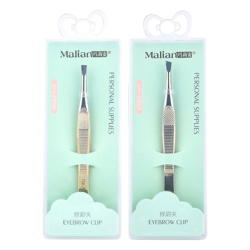 Marian clip de ceja de oro de acero inoxidable clip de ceja oblicua individual en caja C1 ceja trimmer removedor de pelo pinzas clip