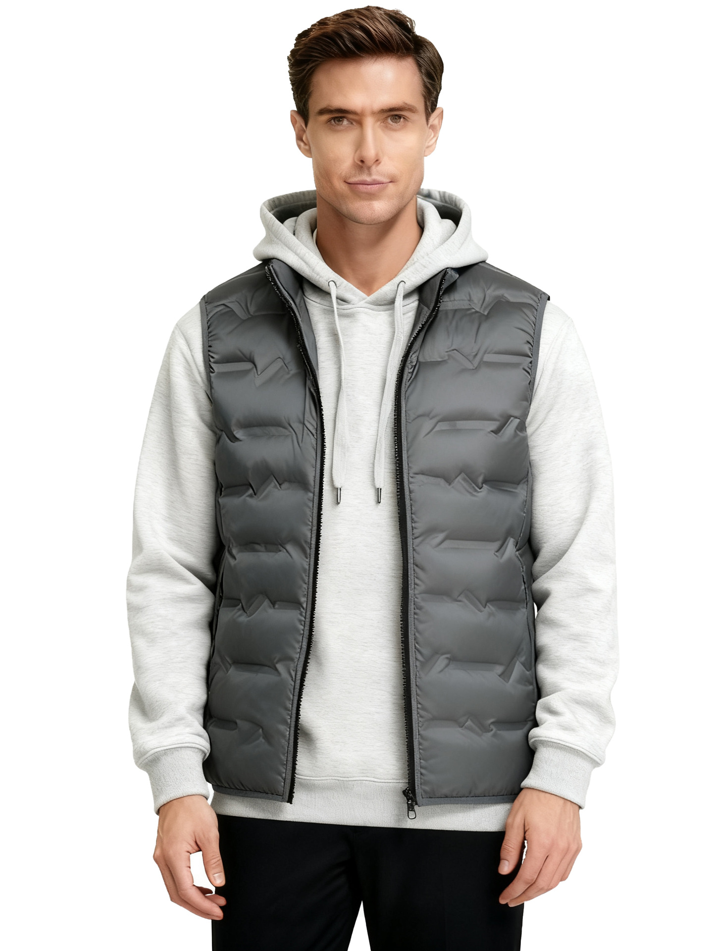 Chaqueta de plumón sin mangas al aire libre invierno de trabajo chaleco de hombro de grafeno chaleco de plumón de hombre personalizado image 6