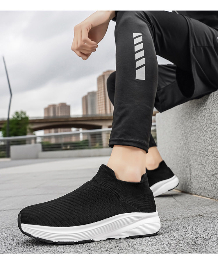 Giày lười vải dệt lưới unisex xỏ chân đế mềm nhẹ cỡ lớn, gót 3-5 cm — A 81m màu, A81 màu xám, A81 màu đen chi tiết 14