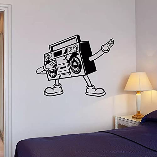 复古收音机机器人跨境墙贴可移除PVC卧室客厅贴纸DW14860