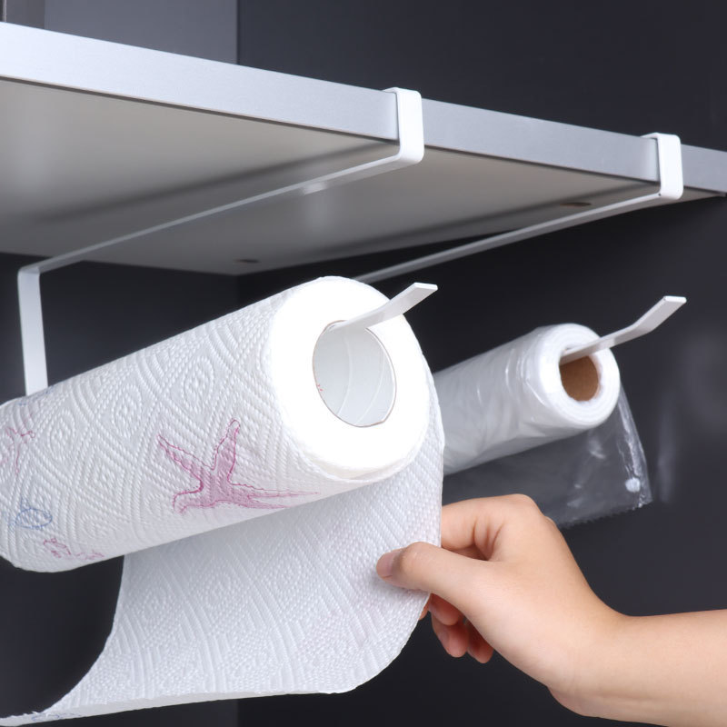 Kitchen paper towel holder punch-free cabinet roll paper rack…
