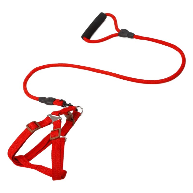 Correa para mascotas perro pequeño cuero Taobao cuerda redonda pecho y espalda mango de espuma cuerda de escalada de color sólido cuerda de perro al por mayor