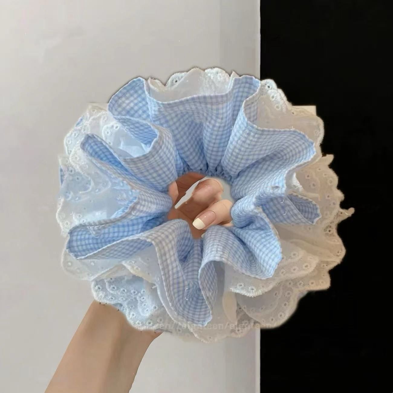 Cuerdas de cabello de viento pastoral pequeñas y altos valores faciales, anillo de cabello de intestino grande, sensación de una niña de banda de goma flácida, cuerdas de malla de banda de bola de cabeza