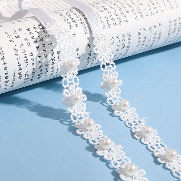 High quality lace straps pearl