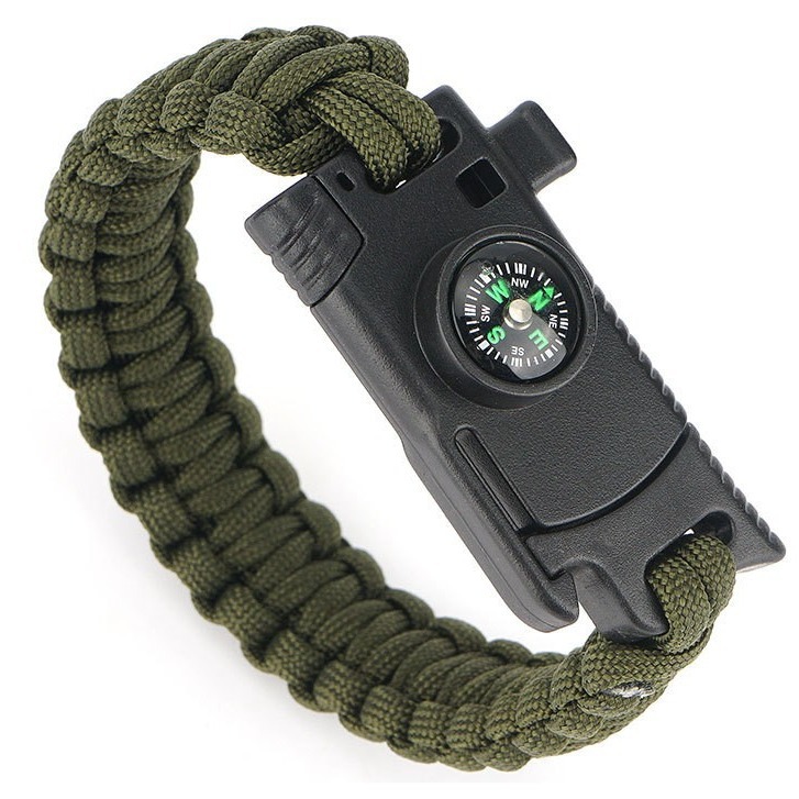 Paracord Bracelet, Multi-functional Compass, Fire Starter, Knife, Rope, Survival Gear, Outdoor Adventure Emergency Bead Bracelet, Wholesale