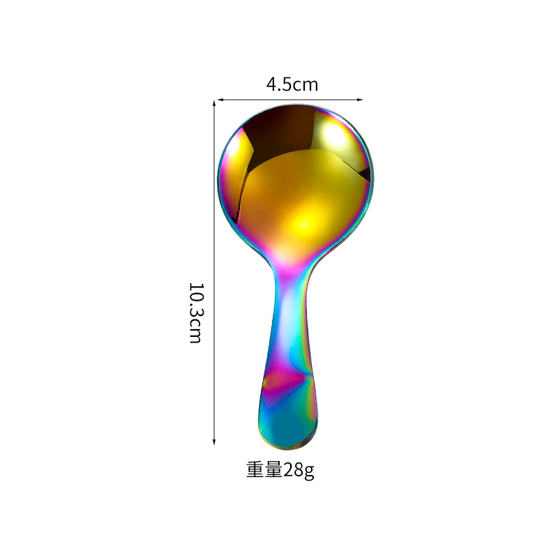 Amazon 304 cuchara de acero inoxidable para niños cuchara de mini helado cuchara de postre cuchara de concha de mariscos cuchara creativa de mango corto