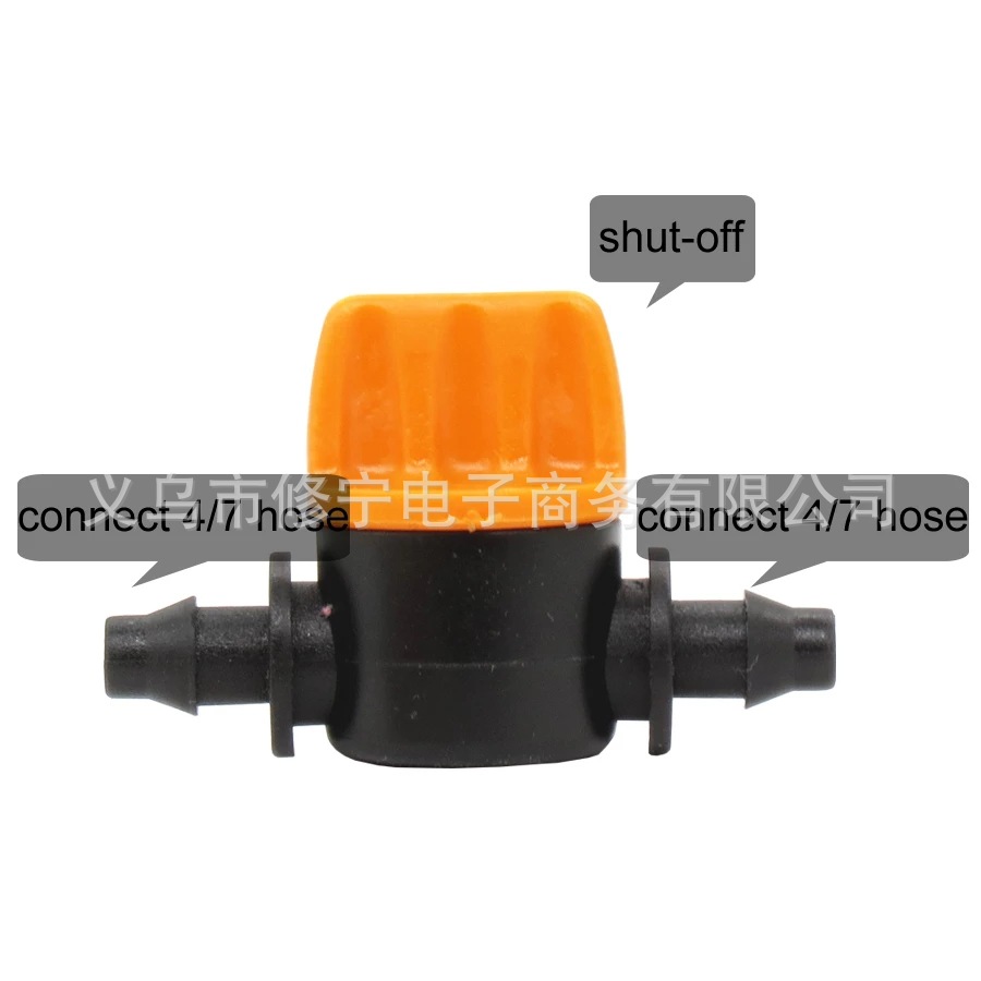 47 tubo de lana doble púas mini válvula 4/7 tubo de lana Válvula de interruptor recto balcón patio micro spray de riego por goteo conector