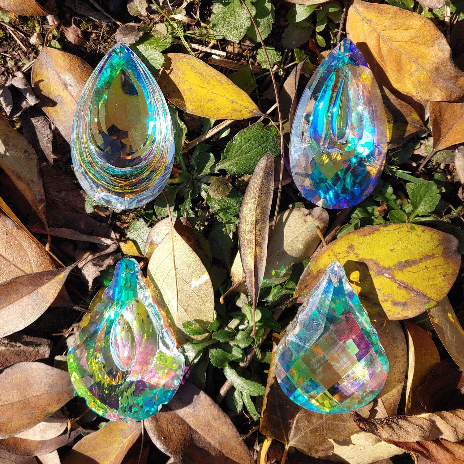 Amazon New 76mm lighting crystal pendant suncatcher sun catcher DIY pendant cross-border exclusive