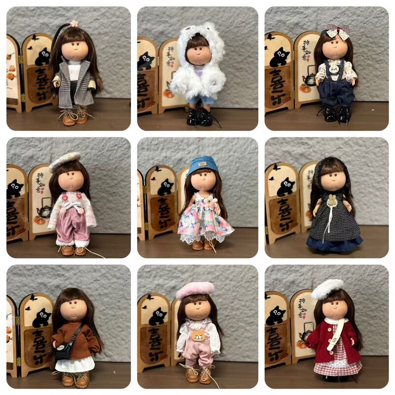 Mia Spanish Potato Doll 24cm Doll Bjd6 Handmade Girl DIY Waldorf with Replacement Clothes and Cloth