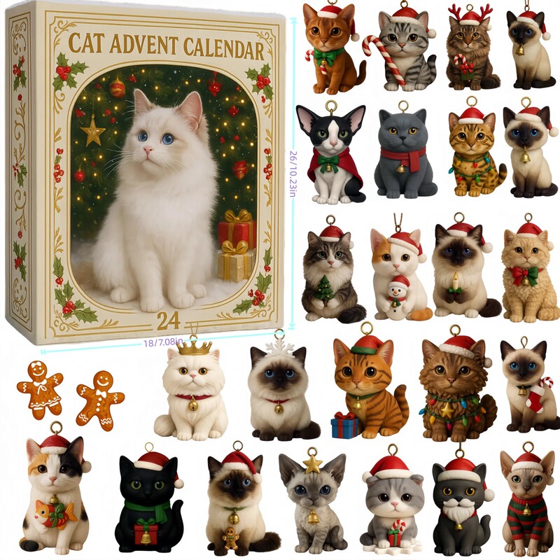 跨境新品 Cat Lovers Advent Calendar 2025猫爱好者日历|undefined