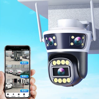 摄像头监控家用无线高清监控器360可夜视户外室三画面智能摄像机g