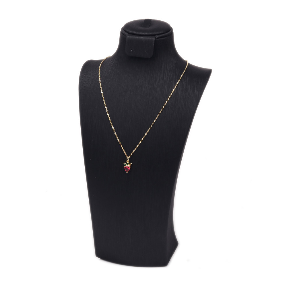 Cross-border Wholesale Inlaid Zircon Strawberry Fruit Necklace Women's Autumn Design Pendant Gold-plated Collarbone Necklace New display picture 15