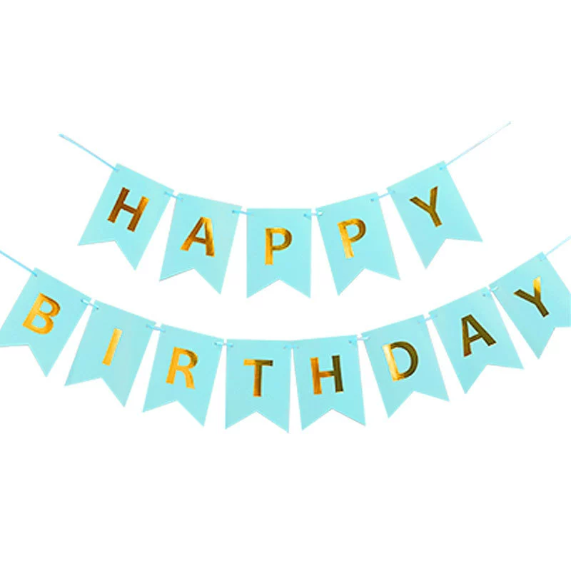 English birthday happy hot gold, fish tail flag HAPPY BIRTHDAY letters Laqi party background wall decoration