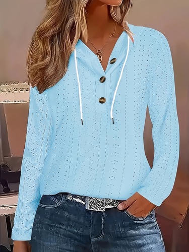 1pc Women's Casual Sports Pullover Polyester Knit Fabric Cross-border