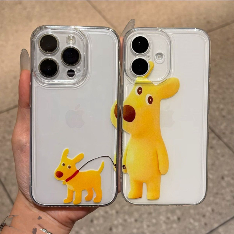 Suitable for Apple 18 phone case, cute protective cover, chubby yellow kangaroo walking the dog, iPhone 17 space case Suitable for Apple 18 phone case, cute protective cover, chubby yellow kangaroo walking the dog, iPhone 17 space case