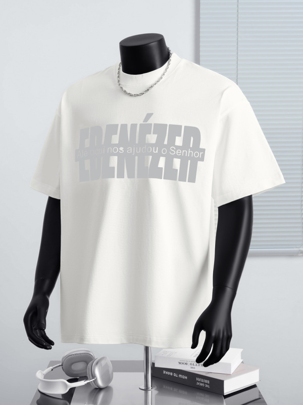ニッチなメンズウェア、夏のアメリカンスタイルTシャツ、メンズヘビーウェイト半袖、シルバーレタリング、トレンディなカジュアルルーズフィット、インナーとしても使える半袖シャツ|undefined