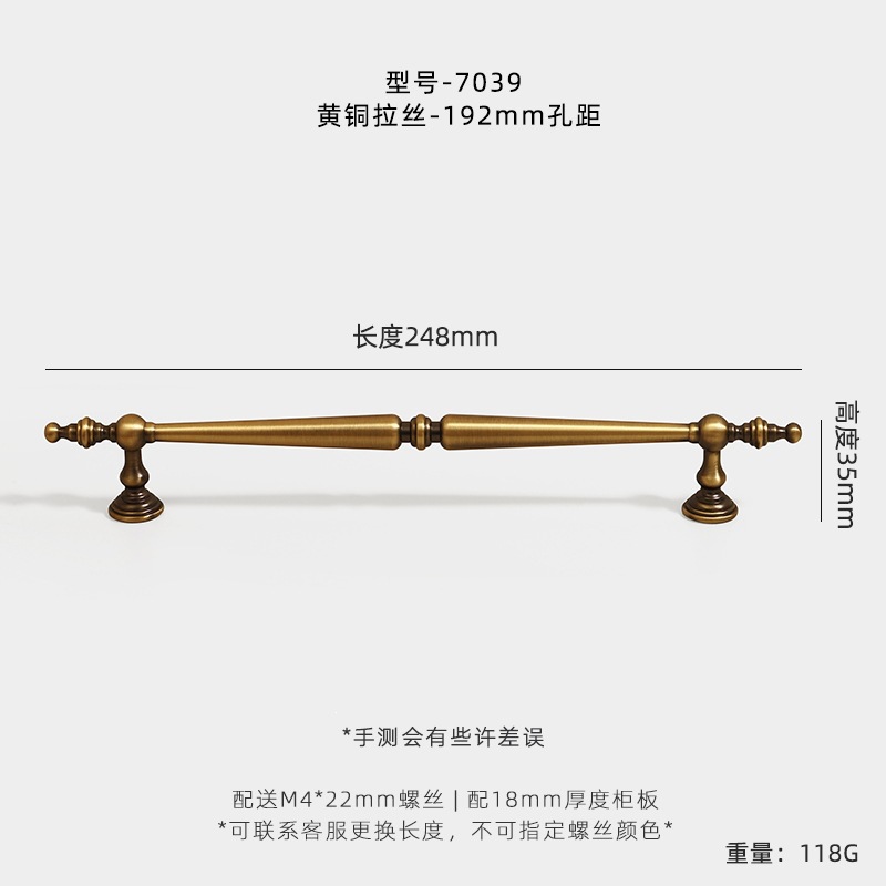 Мебельная ручка Jian Hao 7039 двухотверстие 192