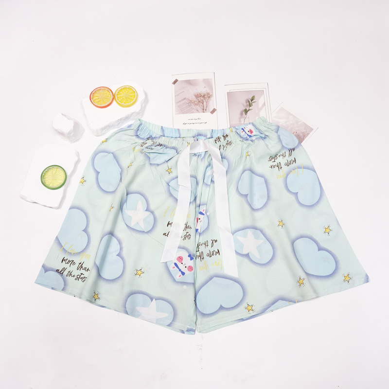 45 pantalones cortos de seda de algodón de verano delgados pijamas transpirables de algodón sintético ultra corto ropa de casa de gran tamaño de playa para mujeres