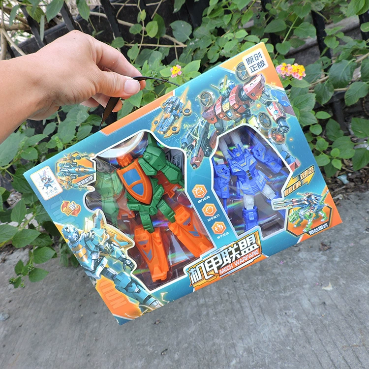 Manual transformer (Mech Federation) plastic robot toy, 24.95×9.98×16.1 cm, 2 figures, color box